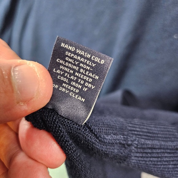 $99 NWT Hart Schaffner Marx 3XT 3X Tall Sweater Men Merino Wool V-Neck Navy Blue - Picture 6 of 11